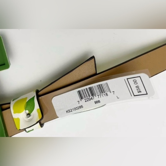 HP🎉 NWT Kate Spade Genuine Leather Lemon with Bow Belt Large New with Tags - Picture 4 of 5